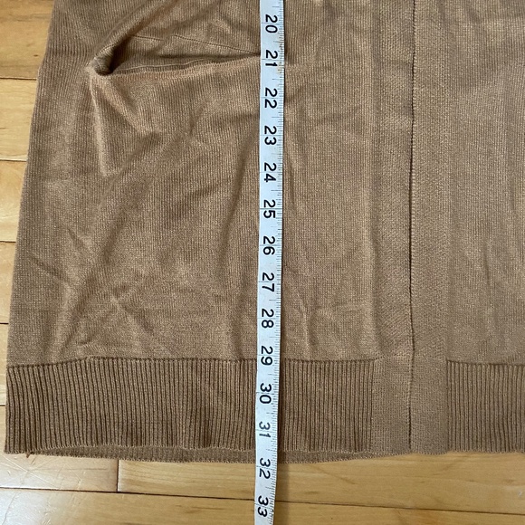 Soft Warm Brown Long Cardigan with Pockets - Picture 10 of 12